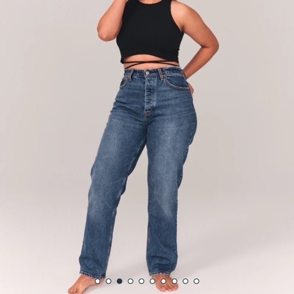 A&F Vintage Stretch Denim High Rise Dad Jeans “27 Long” - Picture 7 of 10